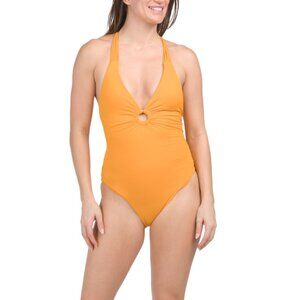 SOL LUNA Gold V-neck One-piece Swimsuit